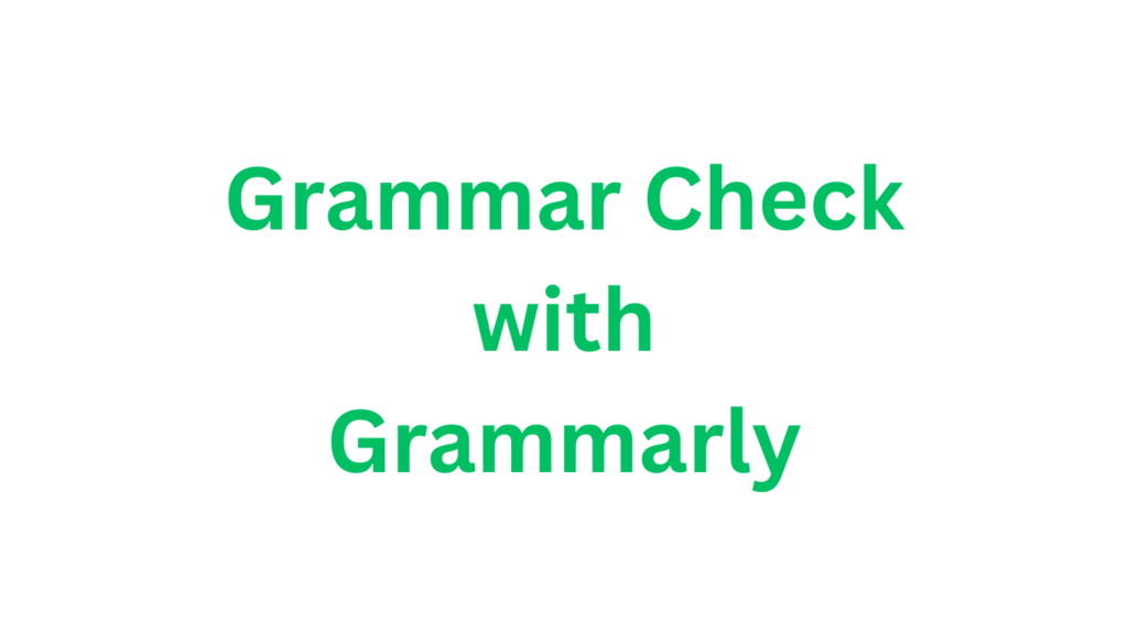 Grammar Check